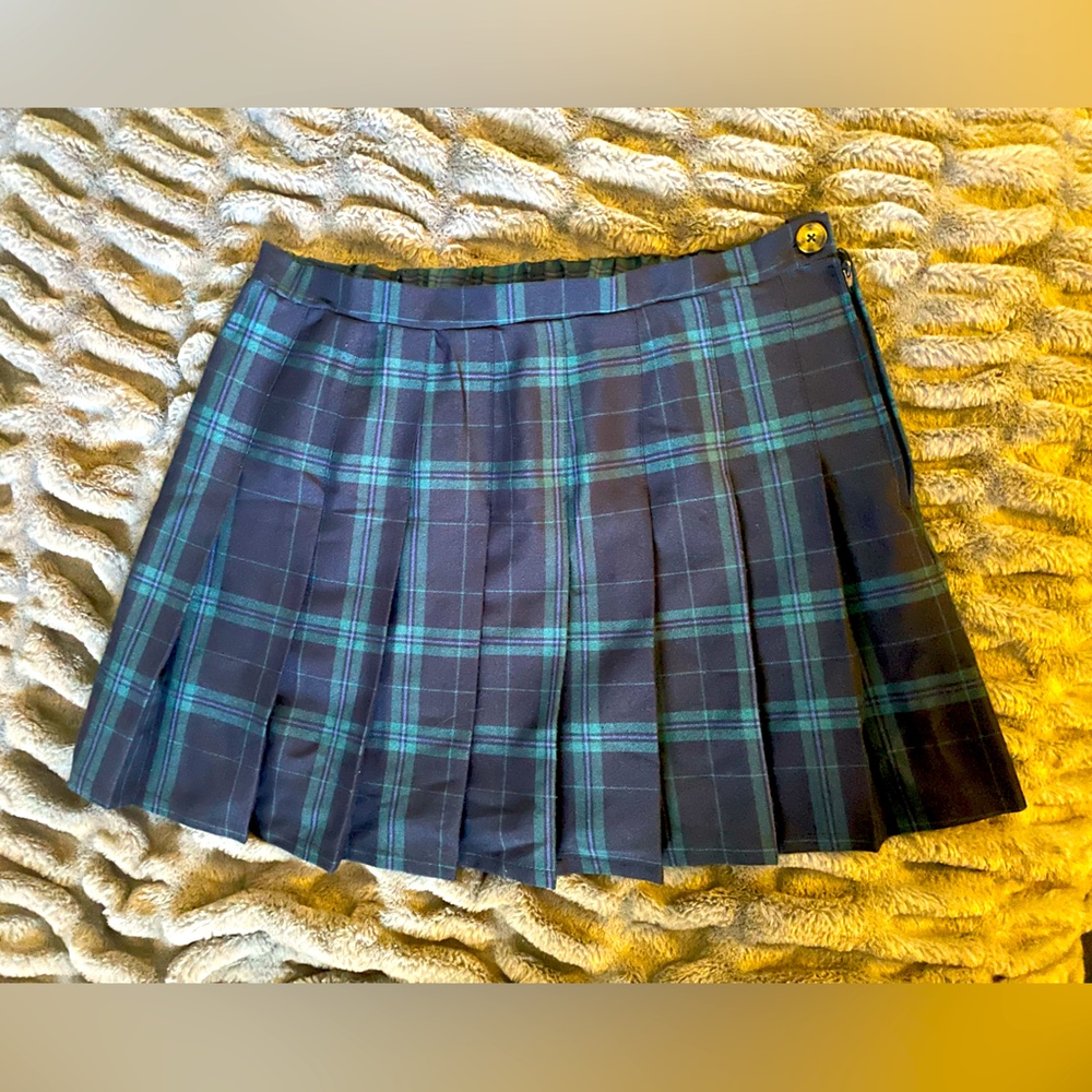 Wild Fable Tartan Plaid Pleated skirt Large L